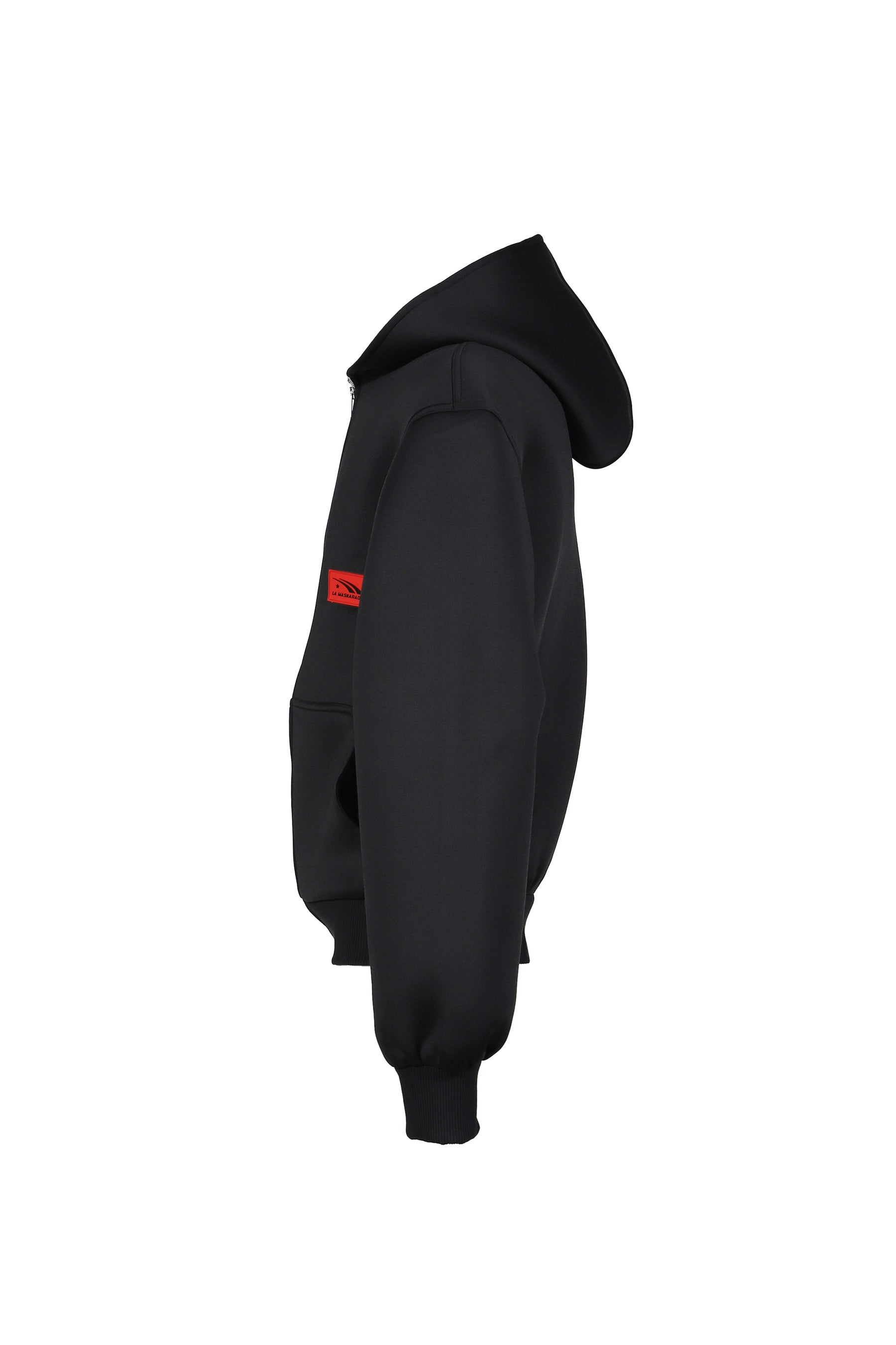 BLACK NEOPRENE HOODIE / BLK