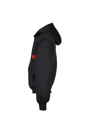 BLACK NEOPRENE HOODIE / BLK