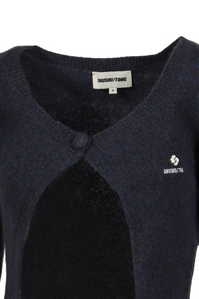 SINGLE-BUTTON CARDIGAN / NVY