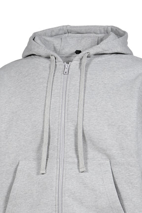 DOUBLE LAYER ZIP UP HOODIE  / GRY