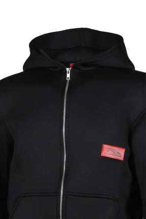 BLACK NEOPRENE HOODIE / BLK
