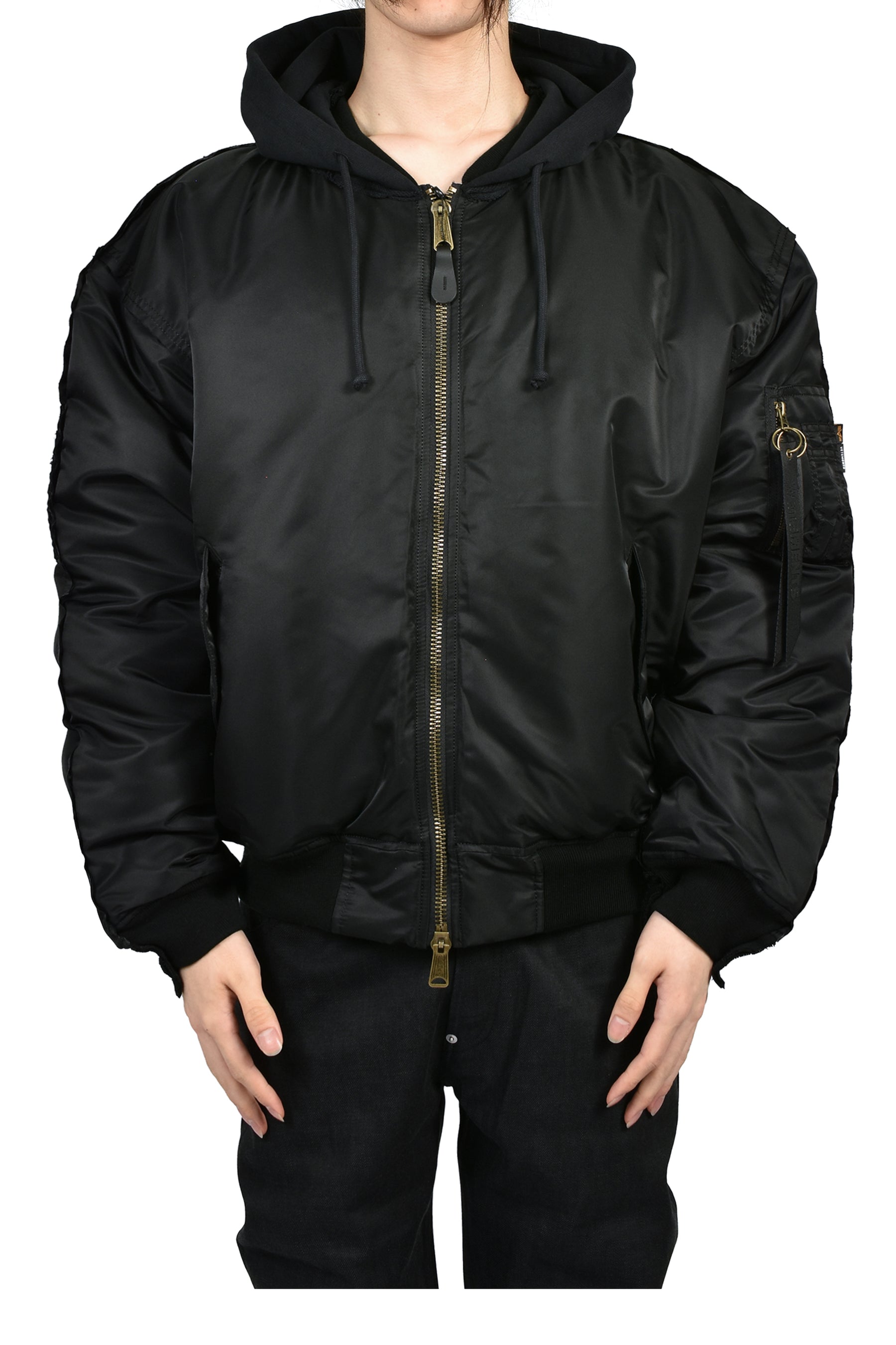 RECONSTRUCTED BOMBER JACKET / BLK