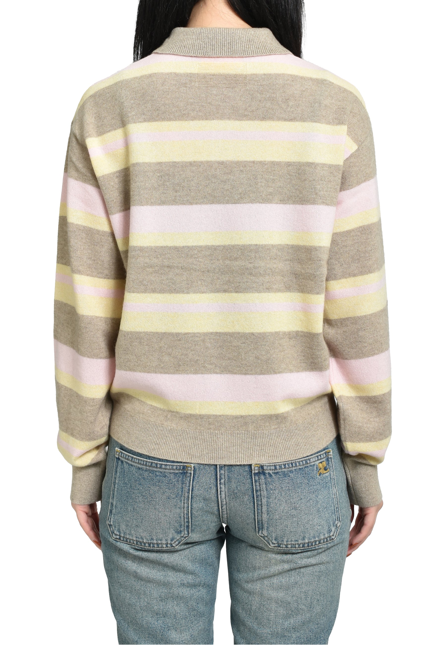 COLLEGIATE STRIPE POLO / TAUPE COMBO