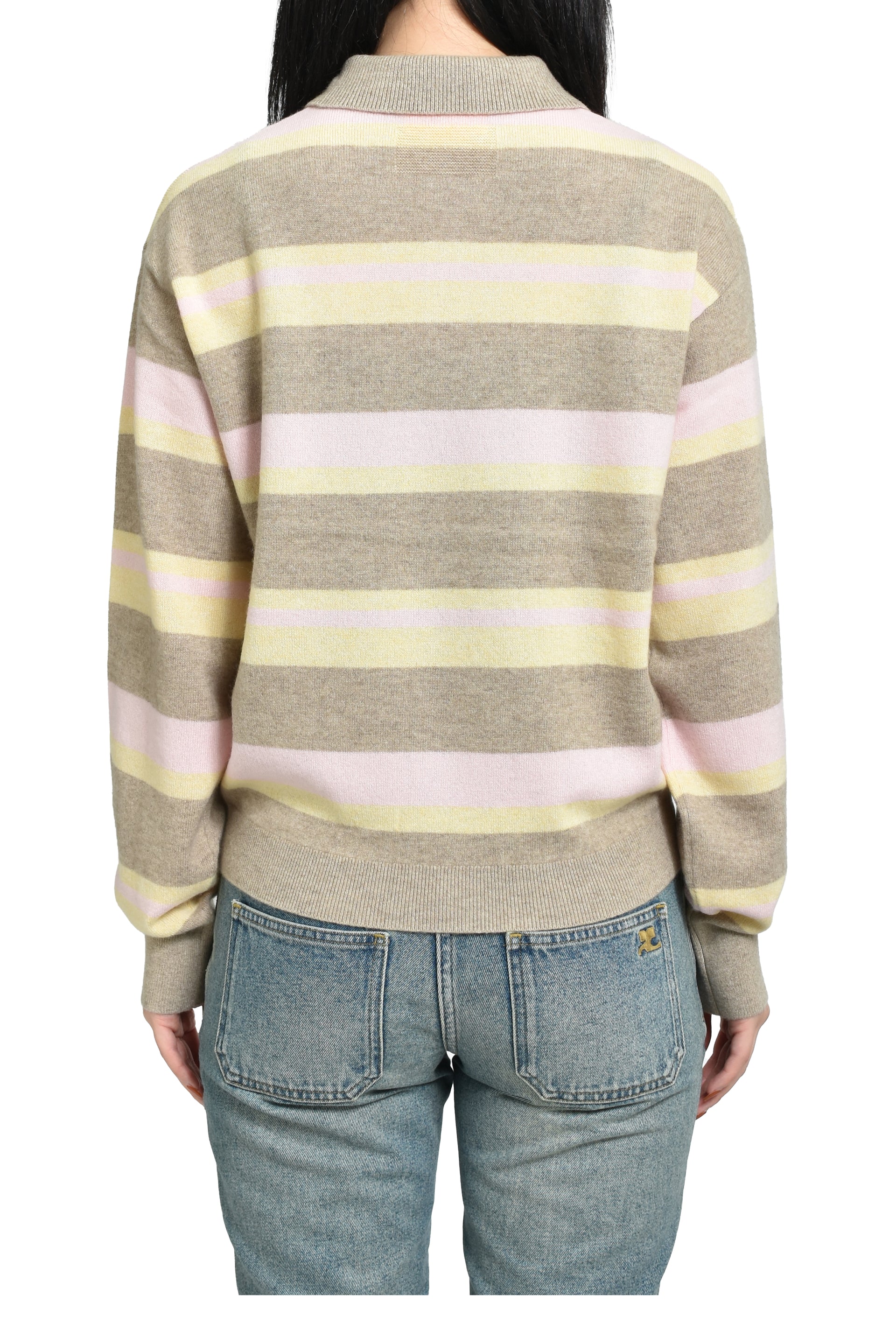 COLLEGIATE STRIPE POLO / TAUPE COMBO