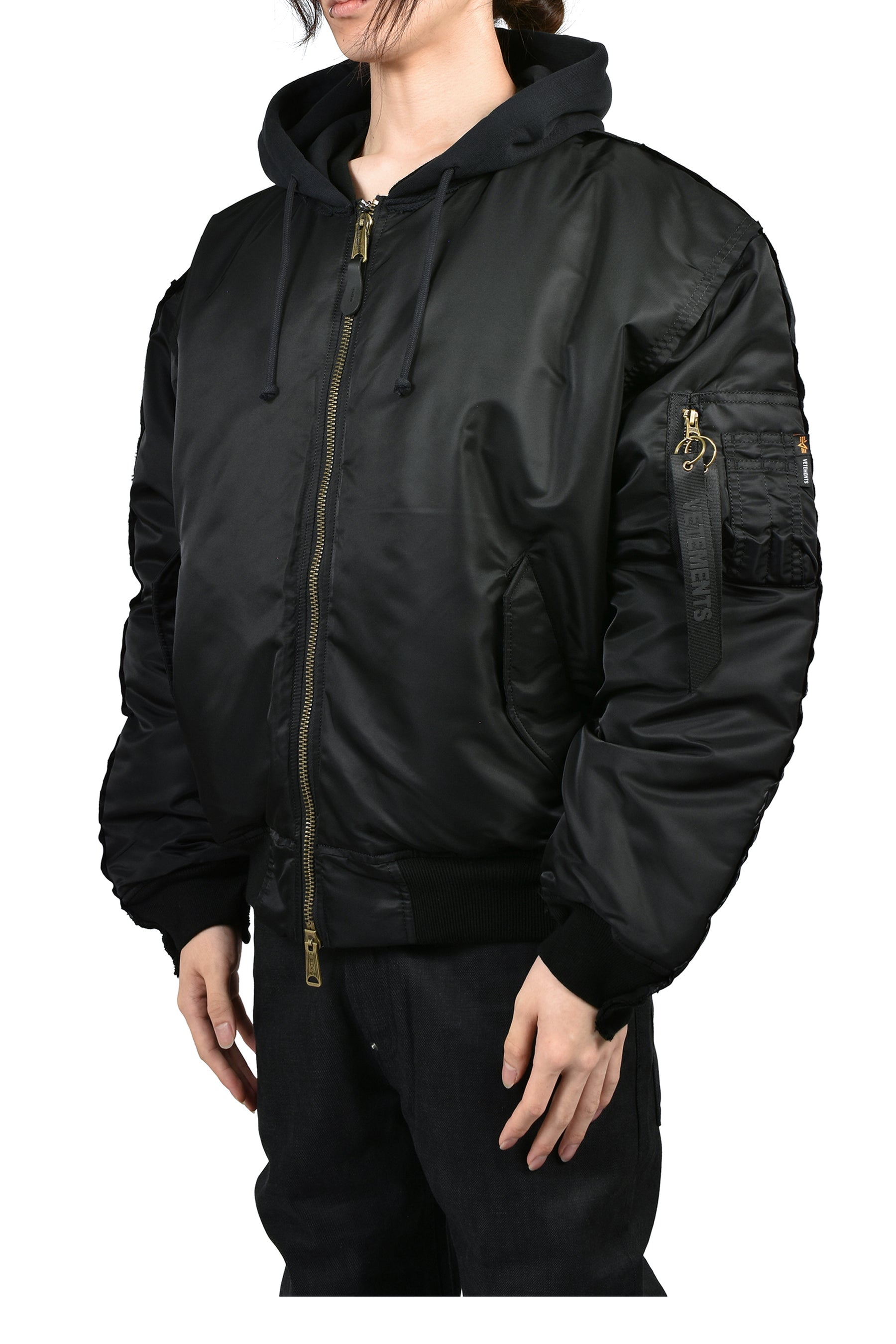 RECONSTRUCTED BOMBER JACKET / BLK