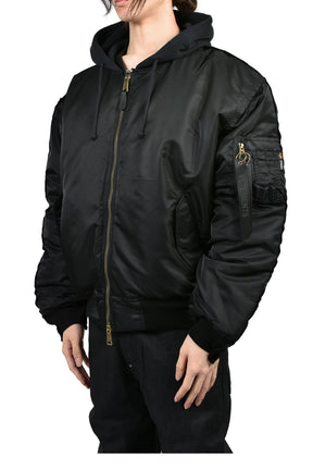 RECONSTRUCTED BOMBER JACKET / BLK