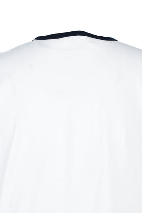 FLICK, SPARK, INHALE RINGER TEE / WHT NVY