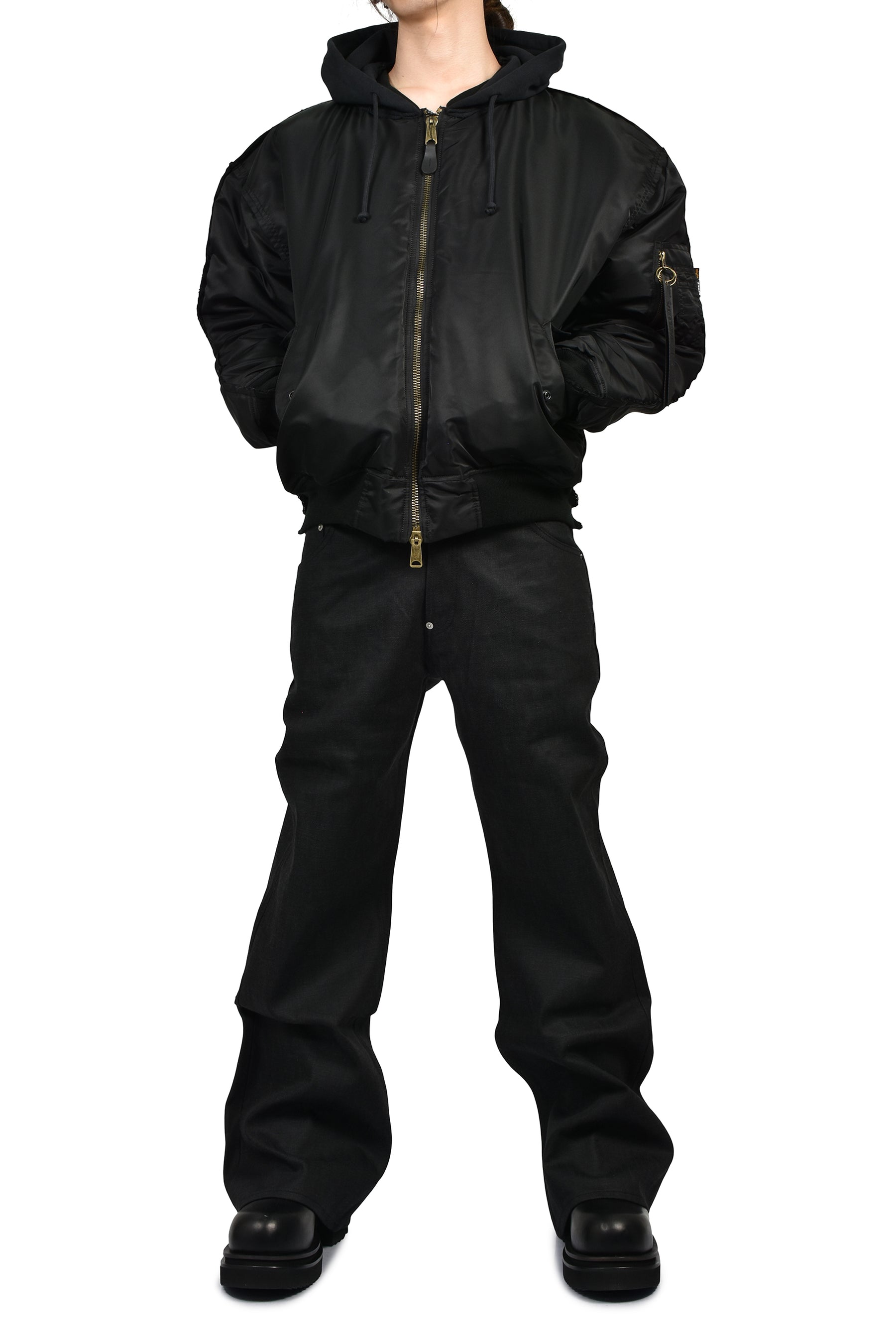 RECONSTRUCTED BOMBER JACKET / BLK