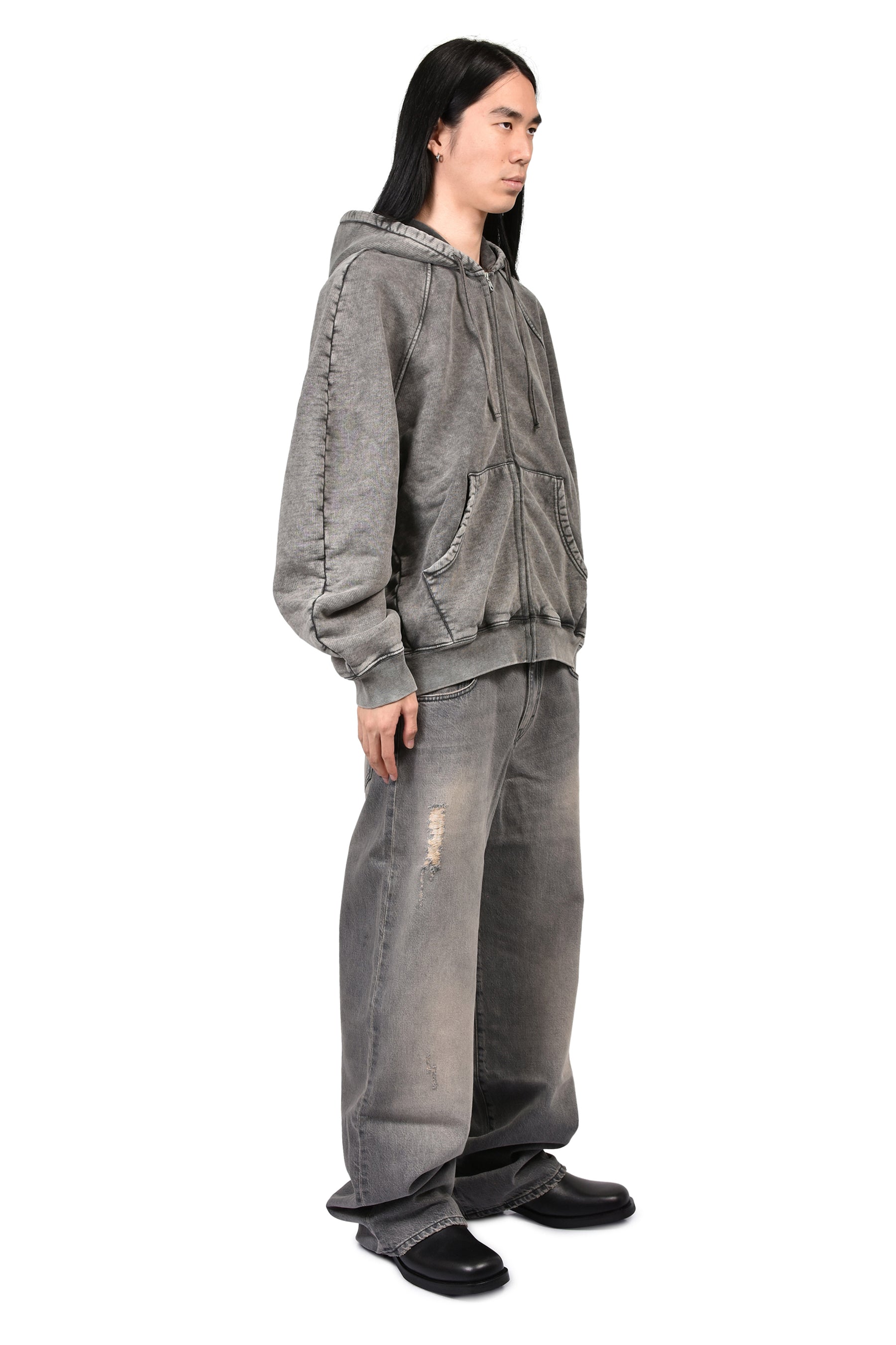 RAGLAN HOODIE / WASHED GRY