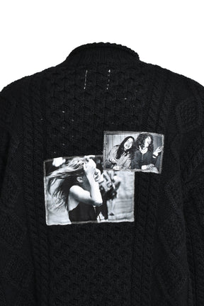 ROLL NECK HUGE FISHERMANS SWEATER / BLK