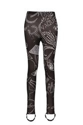 RHINESTUDS LEGGING KNIT / BLK