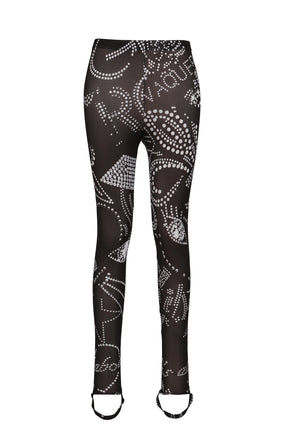 RHINESTUDS LEGGING KNIT / BLK