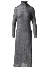 SOFT MOHAIR JERSEY LONG SLEEVE DRESS / GRY