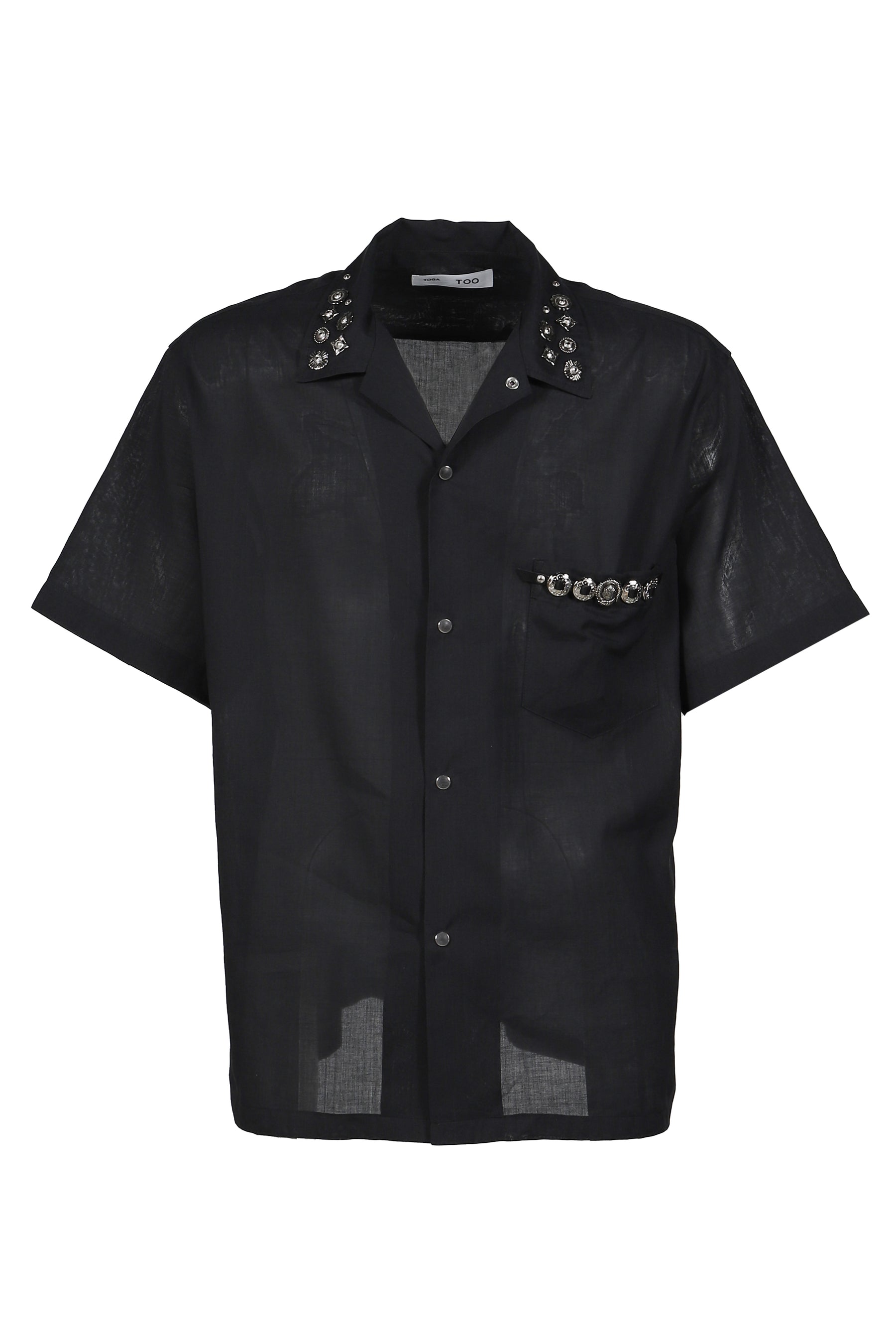 TOGA TOO PLAIN WEAVE METAL S/S SHIRT / BLK