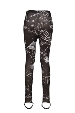 RHINESTUDS LEGGING KNIT / BLK