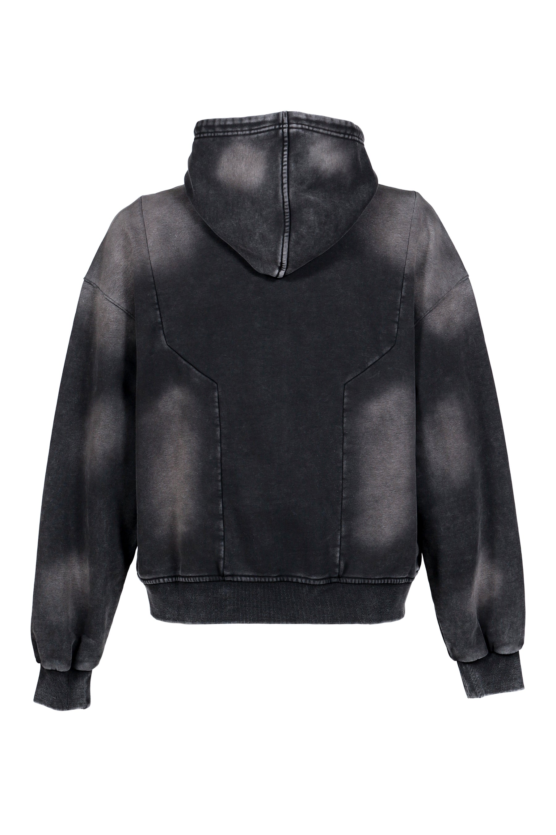 FADE WASH ZIP HOODIE / FADED BLK