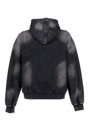 FADE WASH ZIP HOODIE / FADED BLK