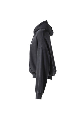 SHOULDERLESS HOODIE BLACK / BLACK