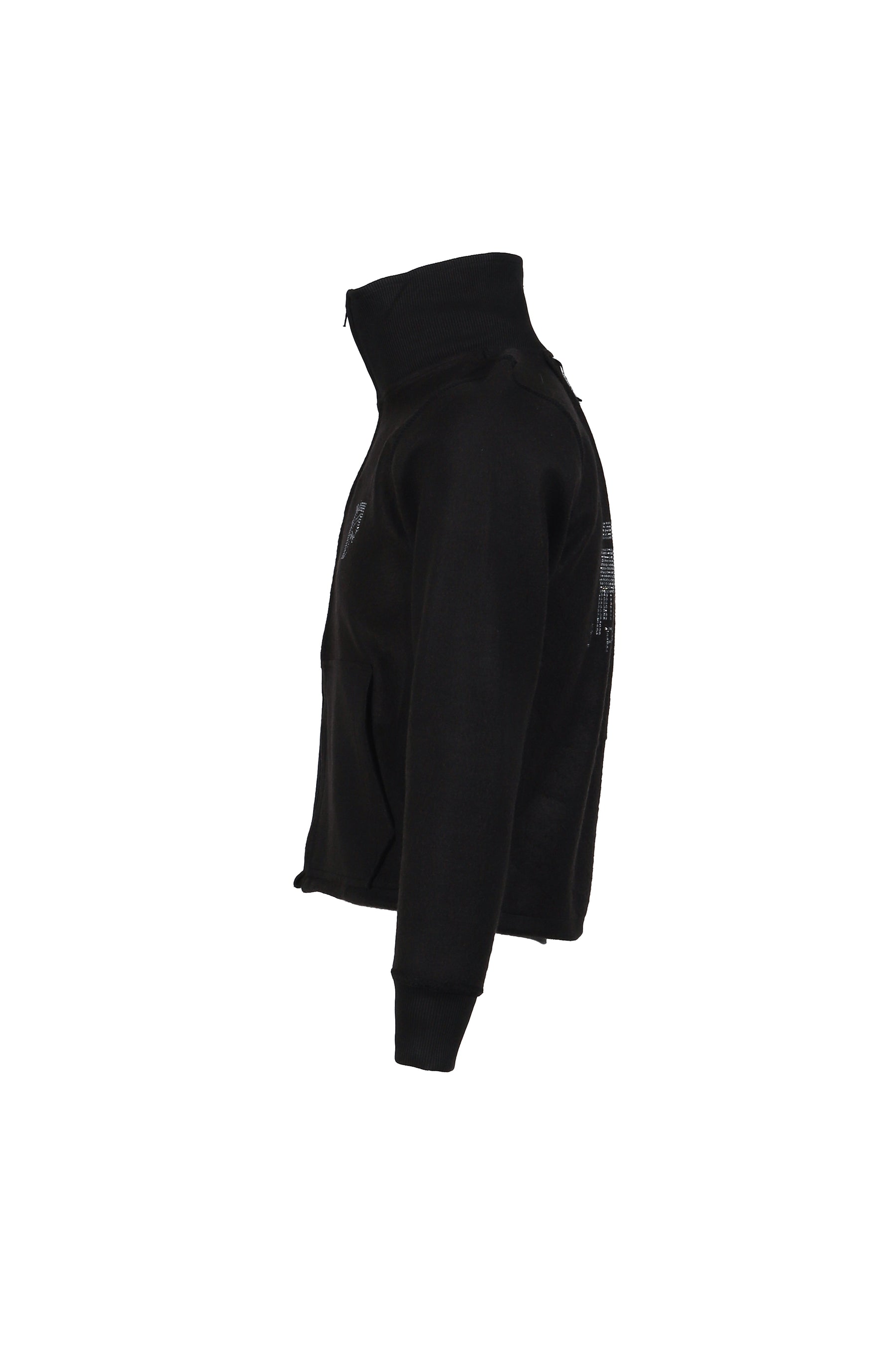 FLEECE BCKD JERSEY BLACK INSIDE OUT FLEECE JACKET / BLK 