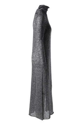 SOFT MOHAIR JERSEY LONG SLEEVE DRESS / GRY