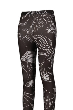 RHINESTUDS LEGGING KNIT / BLK