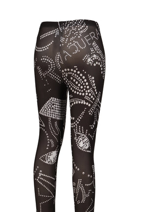 RHINESTUDS LEGGING KNIT / BLK