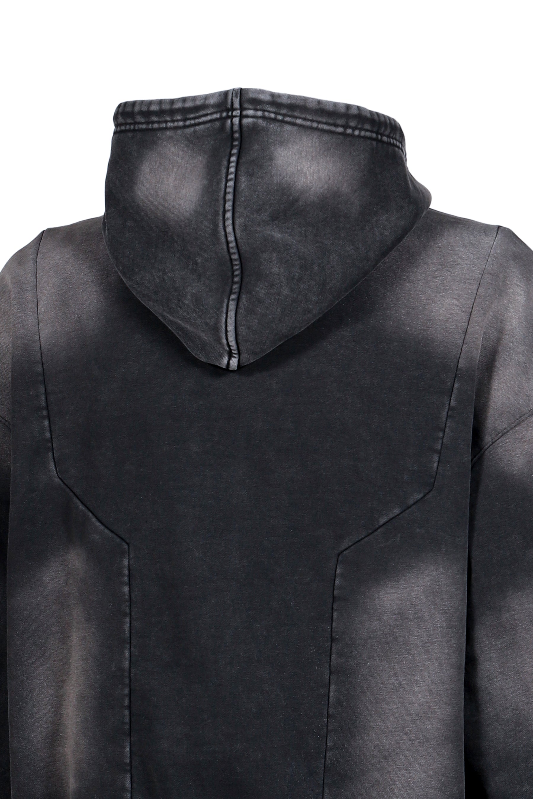 FADE WASH ZIP HOODIE / FADED BLK