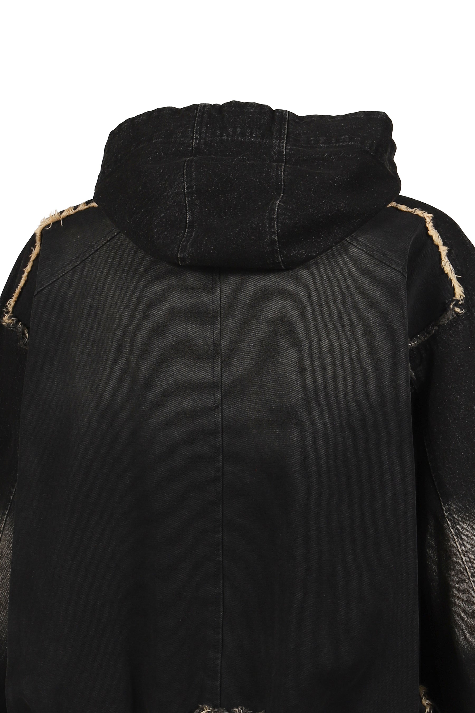CUT UP HOODE JACKET / FADE BLK
