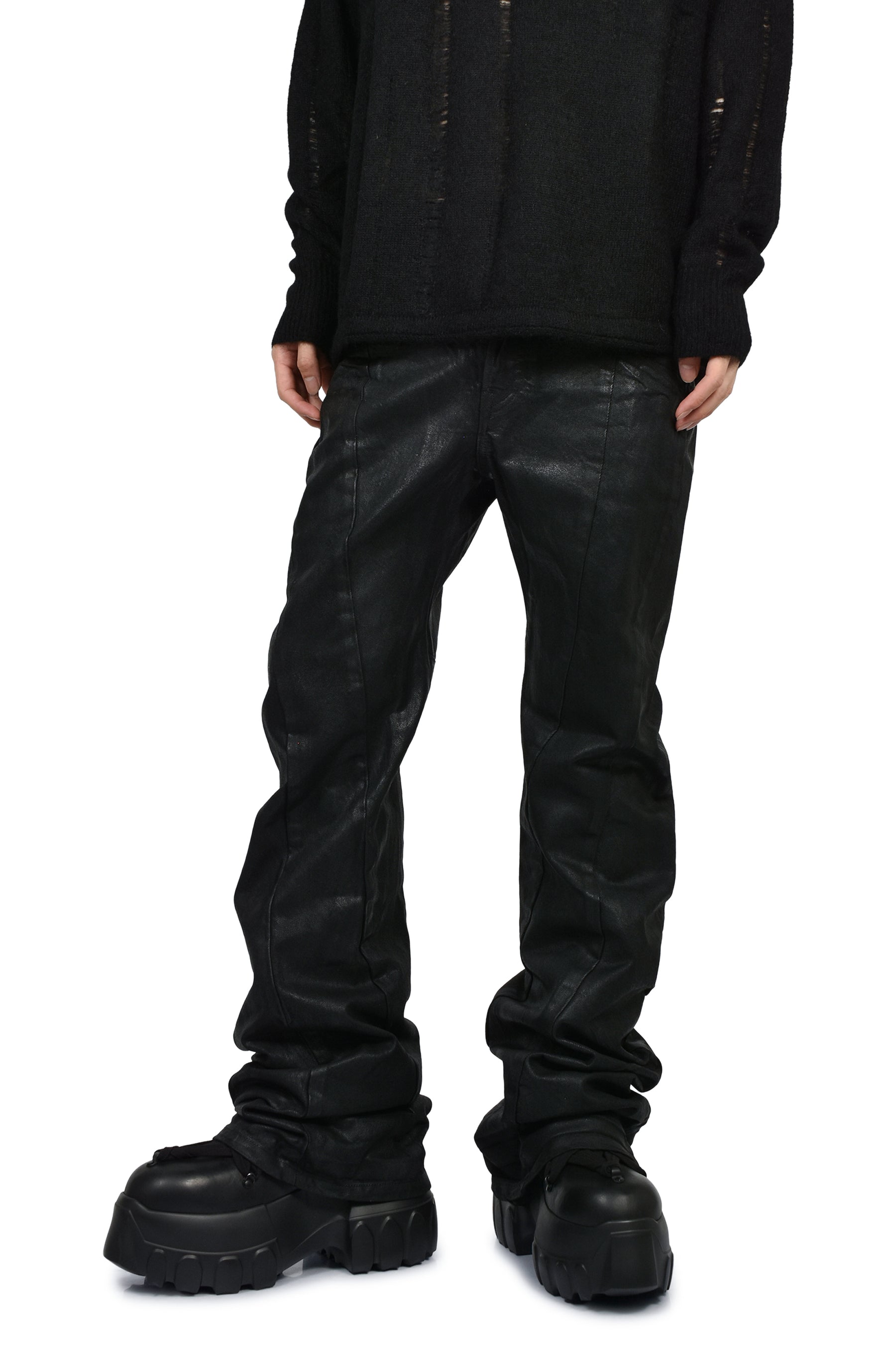 12oz WAXED DENIM TROUSER / BLK