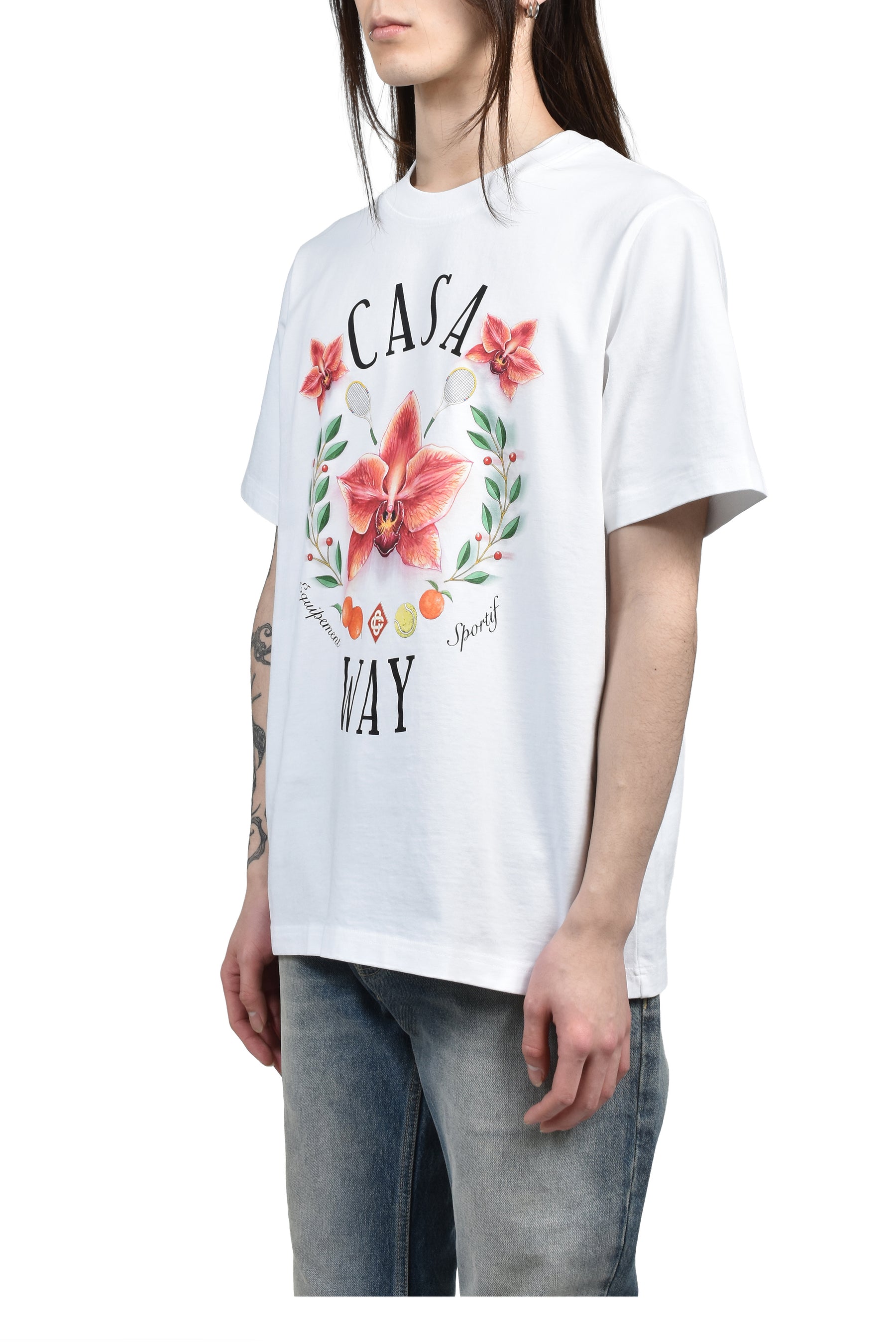 Casablanca CASA WAY ORCHID CLASSIC T-SHIRT / WHT