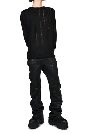 12oz WAXED DENIM TROUSER / BLK