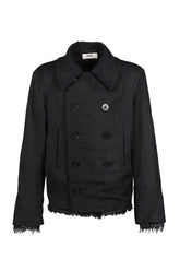 "SUNBURN" SHORT MELTON P-COAT / BLK