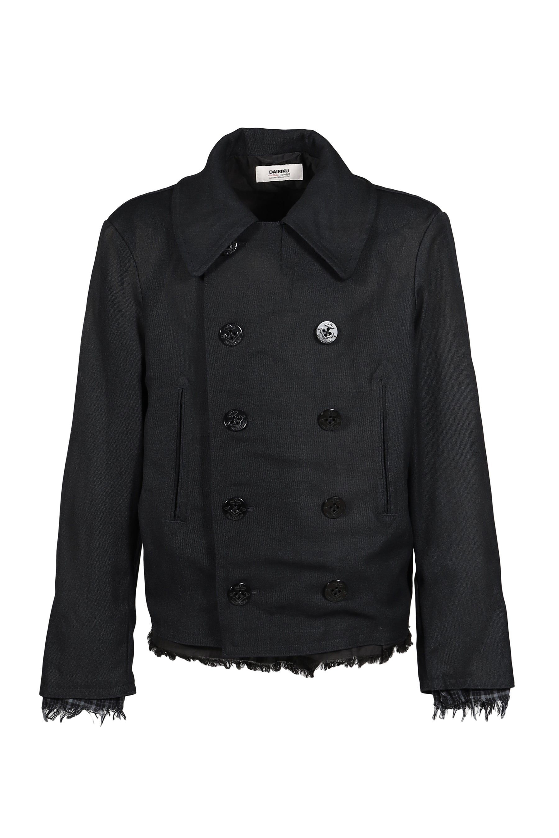 "SUNBURN" SHORT MELTON P-COAT / BLK