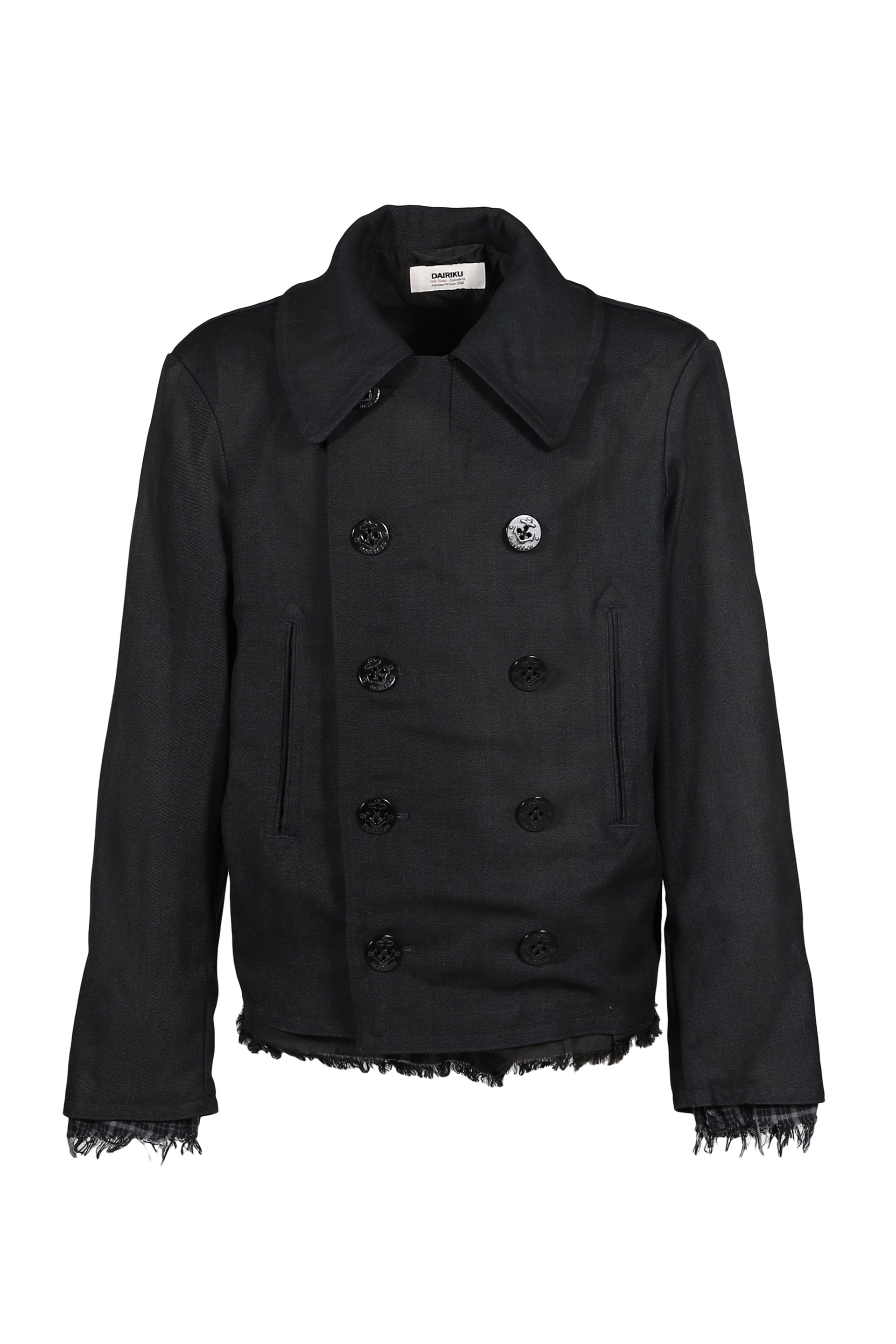 "SUNBURN" SHORT MELTON P-COAT / BLK