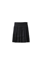 PLEATED WRAP SKIRT / BLACK BLK