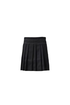 PLEATED WRAP SKIRT / BLACK BLK