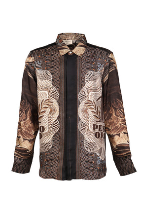 PESOS SILK SHIRT / BLK