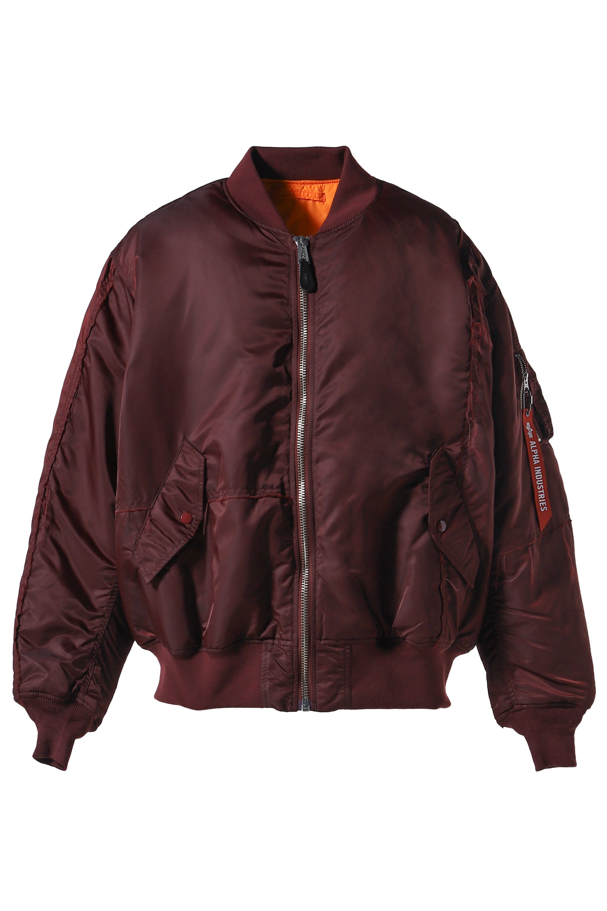 MASTERMIND WORLD × ALPHA INDUSTRIES FW24 MA-1 MMJ / BURGUNDY - NUBIAN