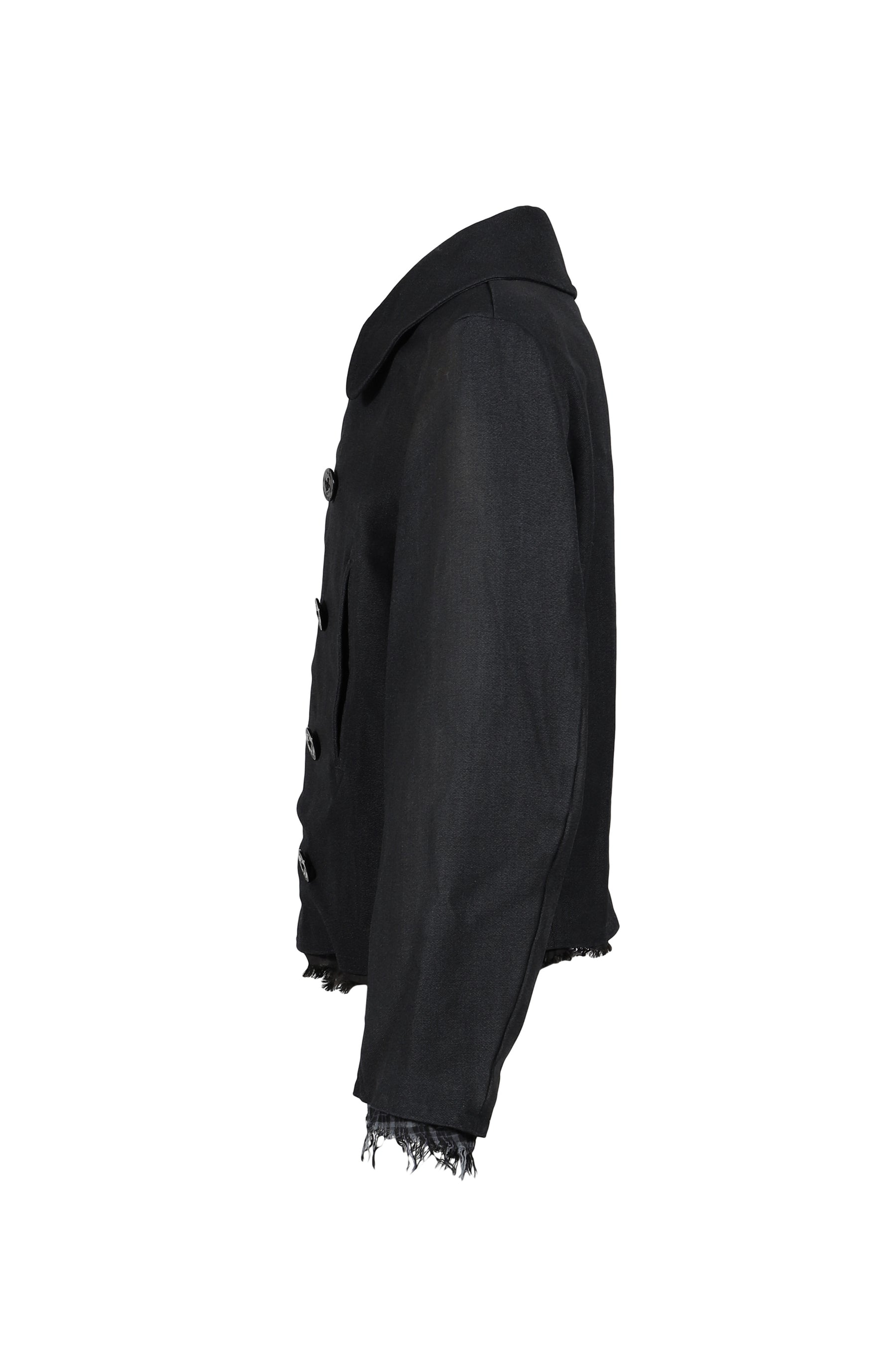 "SUNBURN" SHORT MELTON P-COAT / BLK
