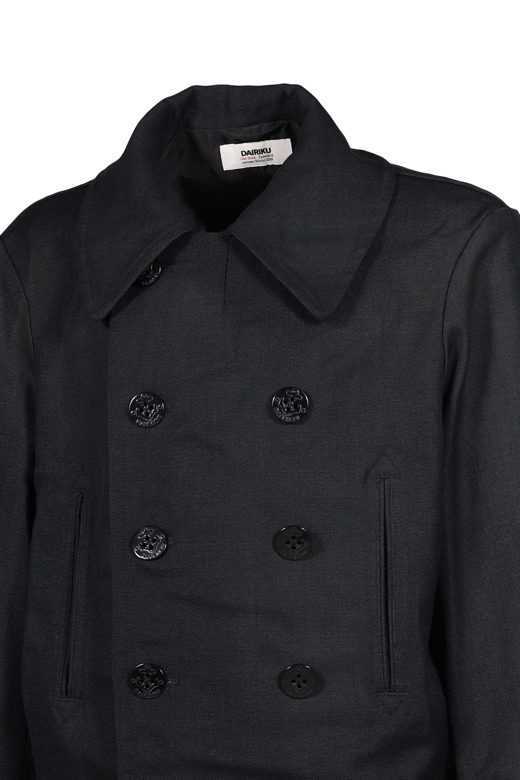 "SUNBURN" SHORT MELTON P-COAT / BLK
