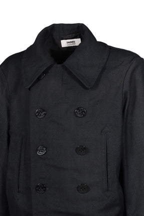 "SUNBURN" SHORT MELTON P-COAT / BLK