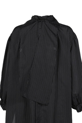 Yohji Yamamoto ヨウジヤマモト SS26 MESSAGE STRIPE LONG SHIRT / BLK