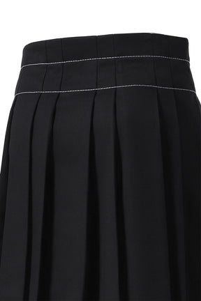 PLEATED WRAP SKIRT / BLACK BLK