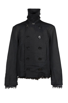 "SUNBURN" SHORT MELTON P-COAT / BLK