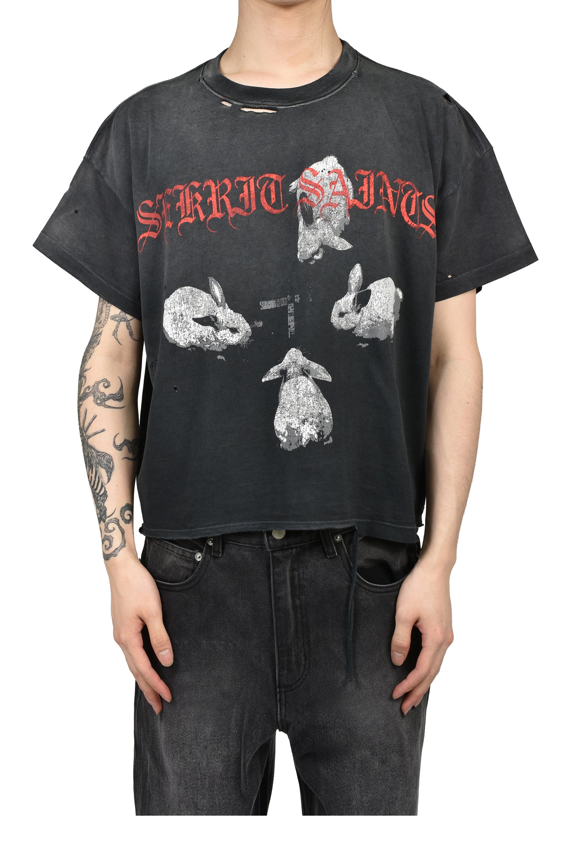 IRON BUNNY T-SHIRT / VINTAGE BLK