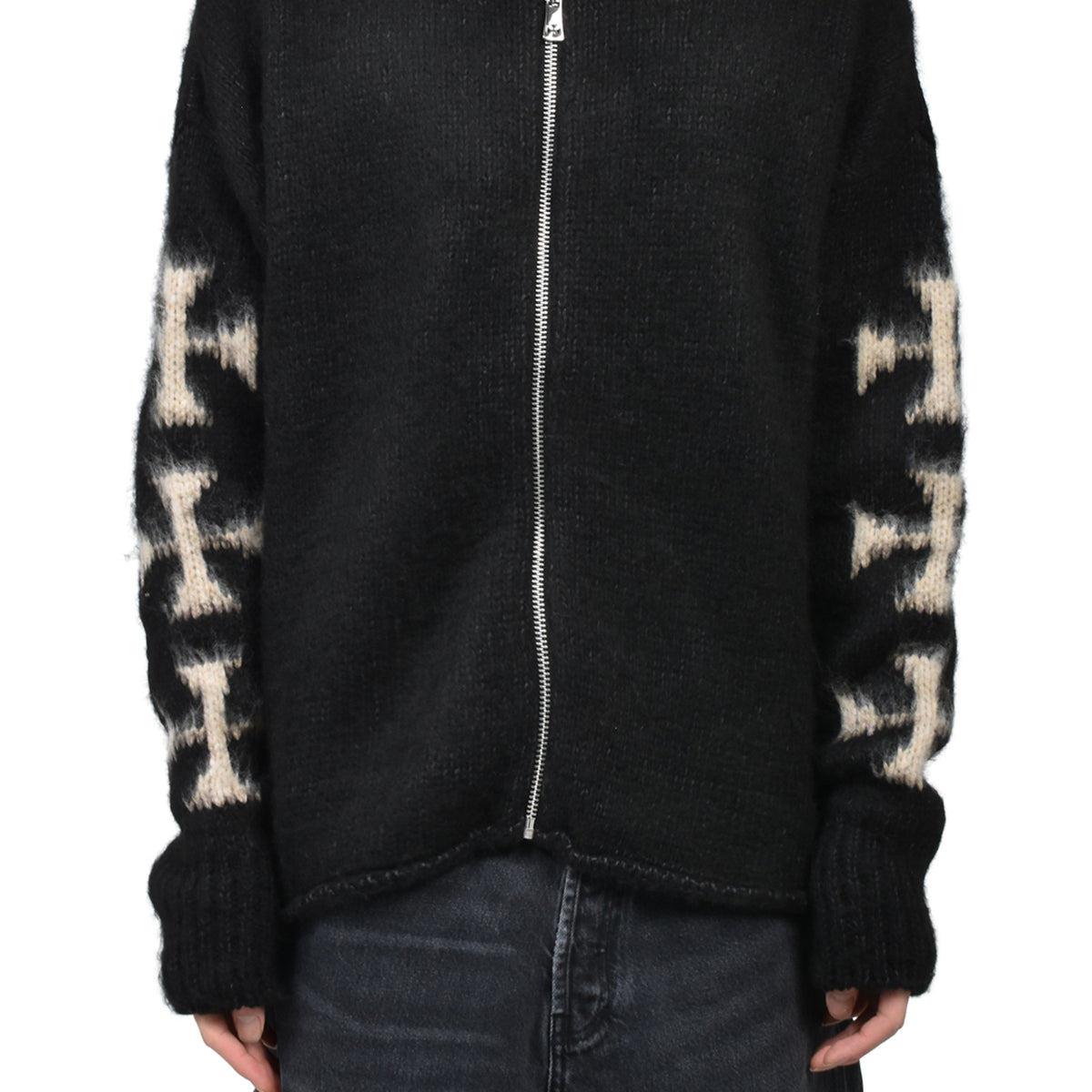 ASKYURSELF アスクユアセルフ FW25 RAGLAN BRUSHED CROSS ZIP KNIT