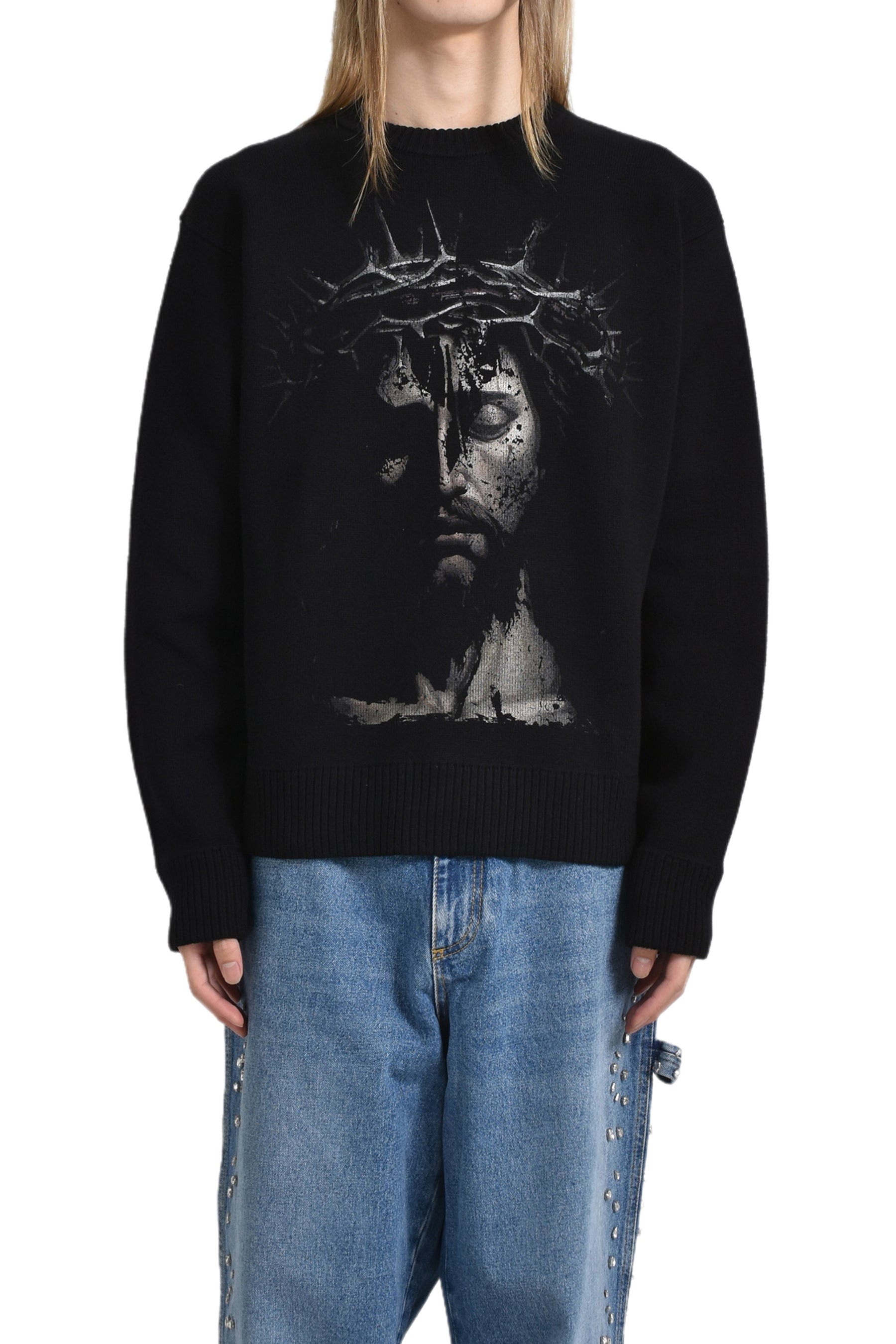 KNIT ROUNDNECK JESUS / BLK