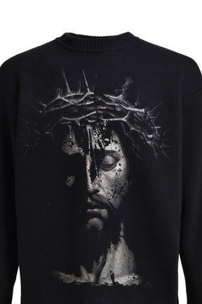 KNIT ROUNDNECK JESUS / BLK