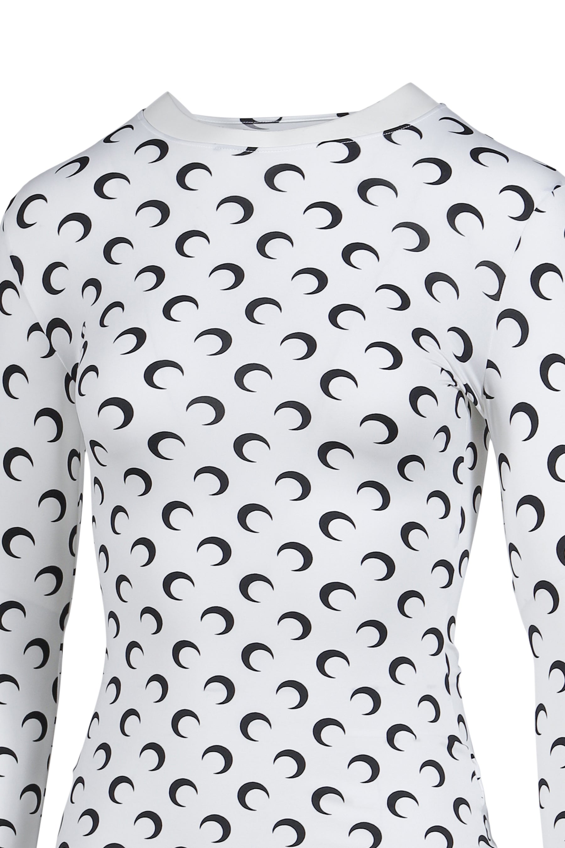 MOON PRINTED JERSEY LS CREWNECK TOP / OPTICAL WHT