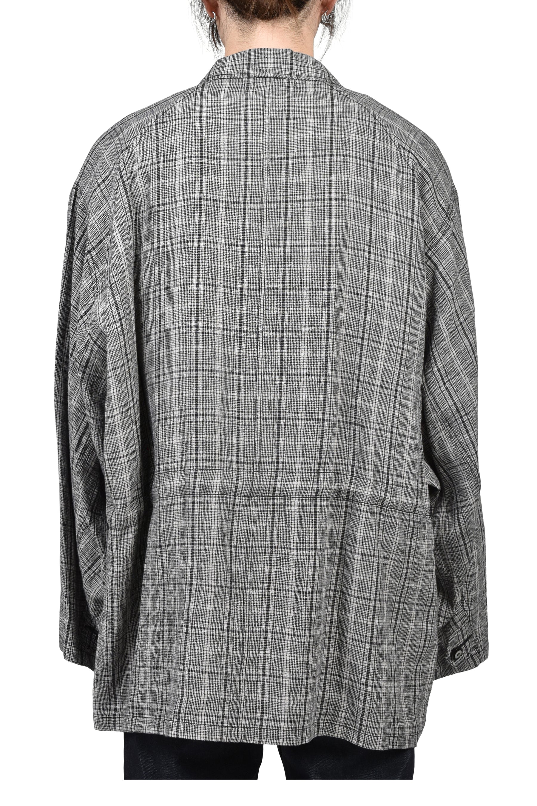"JUDE" BIG SLEEVE WORK JACKET / BLK CHECK